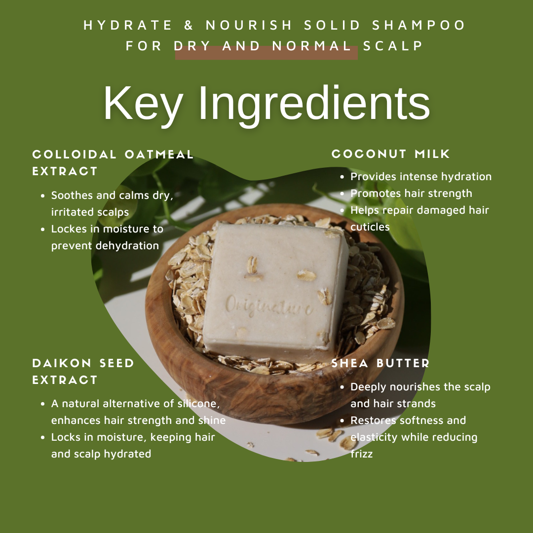 「Enhanced Formula」 - Hydrate & Nourish Solid Shampoo -  Oatmeal & Coconut Milk